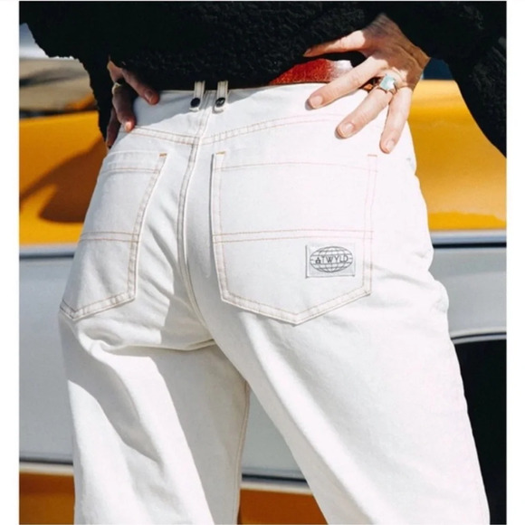 ATWYLD Moto Union Chino Jeans in White Size 34 - Picture 3 of 11